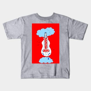 Hurdy-gurdy Polka Dot Head in the Clouds Kids T-Shirt